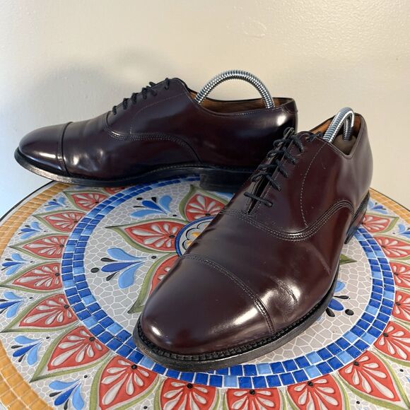Vintage Allen Edmonds Park Avenue Mens Sz 8 D Oxblood Leather Oxford Dress Shoes